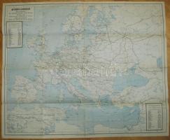 cca 1930 Európa vasúti térképe / Railroad map of Europe 70x60