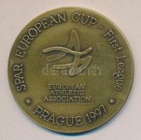 Csehország 1997. &quot;Európai Atlétikai Szövetség SPAR kupa / Prága 1997&quot; Br emlékérem (60mm) dísztokban T:2 Czech Republic 1997. &quot;SPAR European Cup / European Atlhletic Association Prague 1997&quot; Br medallion (60mm) in case C:XF