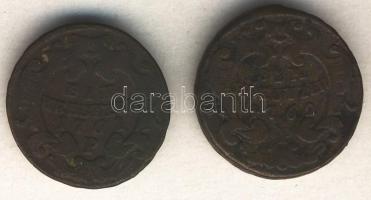 Ausztria/magyar verdejel 1761P 1Kr + 1762P 1Kr Mária Terézia T:3,3-