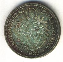 1939. 2P Ag "Madonna" T:2 patina