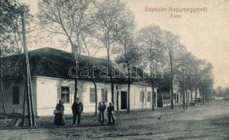 Nagymegyer main square, pharmacy