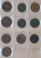 Vegyes magyar és osztrák középkori Ag denár és krajcár gyűjtemény berakóban, összesen 23db klf érmév...