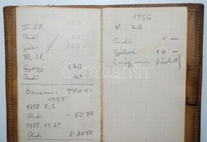 Cca 1940 bőr jegyzetfüzet, kártyázó fekete fiúk díszítéssel