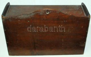 cca 1920 Írószer- és irattartó fa kisbútor Dobó Ede írószerkereskedéséből / 
Vintage wooden shelf fo...