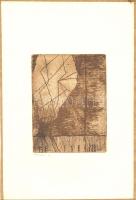 Koronczi Endre (1968-): Cím nélkül, rézkar, papír, jelzett, 14×11 cm