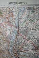 1930, Budapest és környéke térkép, 62×48 cm