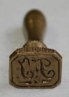 Régi, monogramos, réz pecsétnyomó / 
Old brass stamp with monogram