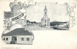 Szarvkő, Hornstein shop and church