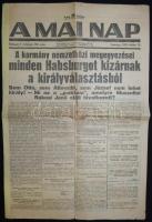 1928. okt. 28. Mai Nap, a Habsburgok kizárása a király választásból, nem teljes újság