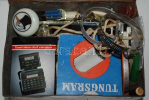 Régi "Stühmer Ropp szelet" kekszes doboz vegyes barkácstétellel