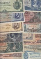 1944-1946. Vegyes pengő tétel 15db klf bankjeggyel T:vegyes