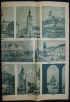 Cca 1930 Felvidék közigazgatási térkép, hátoldalán a nagy városokról fotók