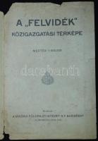 Cca 1930 Felvidék közigazgatási térkép, hátoldalán a nagy városokról fotók