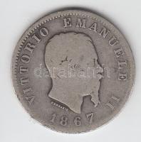 Olaszország 1867BN 1L Ag "II. Viktor Emánuel" T:3,3- Italy 1867BN 1 Lira Ag "Victor Emmanuel II" C:F,VG