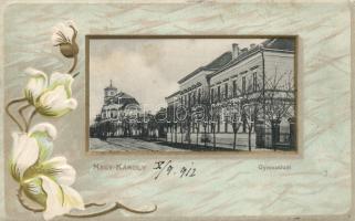 Nagykároly grammar school Art Nouveau Emb. litho