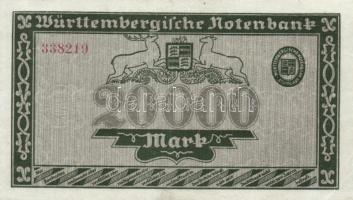 Német Birodalom/Weimari Köztársaság/Stuttgart/Württembergische Notenbank 1923. 20.000M T:II-
Germany...