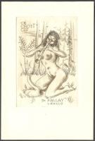 Dr Pallay László: Ex Eroticis, rézkarc, papír, 18×12 cm