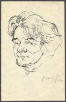 Máriási Masznyik Iván (1928-1997): Önarckép, tus, papír, jelzett, 21x15cm