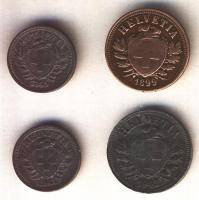 Svájc 1899. 2R + 1942. 2R + 1944 1R + 1946. 1R T:2,2-
Switzerland 1899. 2 Rappen + 1942. 2 Rappen + ...