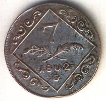 Ausztria/magyar verdejel 1802G 7Kr Ag "I.Ferenc" T:2-/3