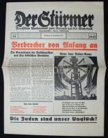 1942. szept. 10. Der Stürmer: Deutsches Wochenblatt zum Kampfe um die Wahrheit. Német náci hetilap egy száma /  Nazi German weekly newspaper