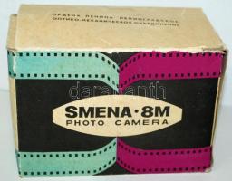 Lomo Smena 8M fényképezőgép T-43 f4/40 objektívvel 35mm-es rollfilmhez tokkal, eredeti dobozában, or...
