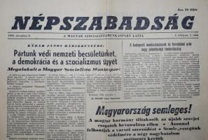 1956 A Népszabadság nov. 2.-i, induló száma a forradalom híreivel
