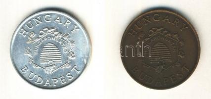 Bognár György (1944-) 1986. "Őrösi Pál Zoltán" Br és Alu emlékérem (42,5mm) pár T:2 kis ph