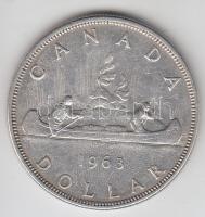 Kanada 1963. 1$ Ag "Kenu" T:2,2- Canada 1963. 1 Dollar Ag "Canoe" C:aXF