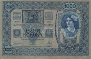 1902. 1000K "Deutschösterreich" felülbélyegzéssel T:II (hajtatlan, csak a sarkok szamárfül...