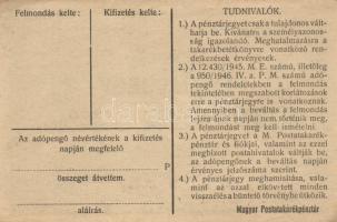 1946. 10.000AP pénztárjegy sorszámmal és "Balassagyarmat" pecséttel T:II