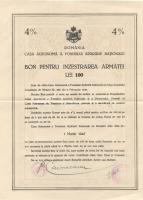 Románia 1945. Román Honvédelmi Alap 2db kötvénye 100L + 500L T:II
Romania 1945. National Defense Fun...