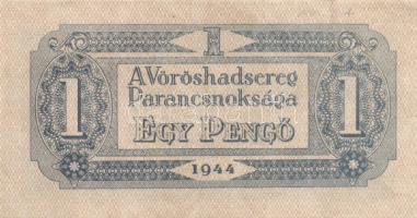 1944. 1P-100P "Vörös Hadsereg Parancsnoksága" sorozat 4db klf névértékű bankjeggyel T:III