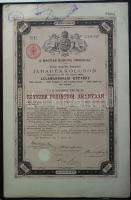 1893. Magyar Korona Országai 4%-kal aranyban kamatozó Járadékkölcsön Államadóssági kötvény 1000Ft-ról aranyban (2x) egymás utáni sorszámmal