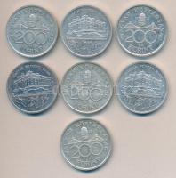 1992. 200Ft Ag "MNB" (7x) T:2