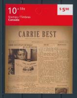 Híres személyek: Carrie Best újságíró öntapadós bélyegfüzet, Famous people: Carrie Best journalist self-adhesive stamp-booklet