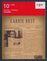 Famous people: Carrie Best journalist self adhesive stamp-booklet, Híres személyek: Carrie Best újságíró öntapadós bélyegfüzet