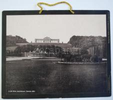 1893 Schönbrunn: Gloriette, nagyméretű fotó kartonra kasírozva, akasztóval /  Photo of Schönbrunn Vienna, 23,5x29,5cm