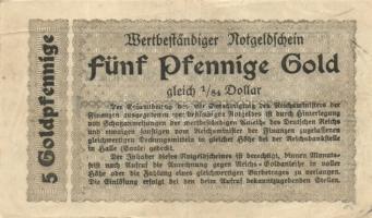 Német Birodalom / Weimari Köztársaság / Baden-Baden / Halle / Kassel 1923. 5db különféle szükségpénz...