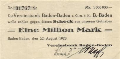 Német Birodalom / Weimari Köztársaság / Baden-Baden / Halle / Kassel 1923. 5db különféle szükségpénz...