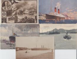 Tengerhajók - 5 db háború előtti képeslap