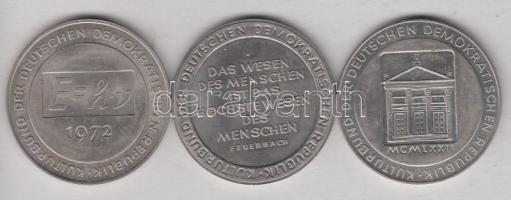 NDK 1972. "Német Demokratikus Köztársaság Kulturális Szövetsége" 3db különféle fém emlékér...