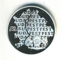 1998. 750Ft Ag "Budapest egyesítésének 125. évfordulója" T:PP dísztokban tanúsítvánnyal