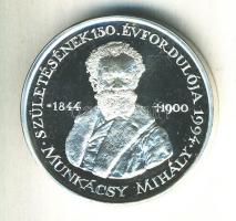 Lapis András/Szabó Géza: Munkácsy Mihály születésének 150. évfordulójára készült Ag(0.999) emlékérem (31,1g/38,6mm) eredeti dísztokban, sorszámozott tanúsítvánnyal T:PP Csak 1000db!