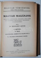 Dr. Meszlény Artur: Magyar magánjog I. Jogforrások, személyi és családi jog II. VI., teljesen átdolgozott kiadás. Bp., 1929, Grill Károly. Aranyozott egészvászon kötésben, jó állapotban