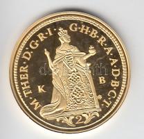 "Magyar aranypénzek utánveretben - Mária Terézia 2 dukát" aranyozott Ag(0.999) emlékérem (5.5g) T:PP csak 2009db!