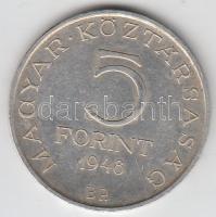 1948. 5Ft Ag "Petőfi" T:2