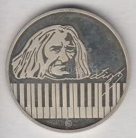 Fülöp Zoltán (1951-) 1986. "175 éve született Doborjánban Liszt Ferenc-100 éve nyugszik a Bayreuthi temetőben" ezüstözött emlékérem (32mm) T:PP