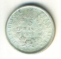 Franciaország 1875A. 5Fr Herkules csoport hamisítványa T:2- France 1875A. 5 Francs Ag "Hercules Group" fake C:VF