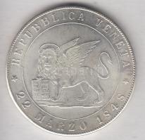 Olasz Államok/Velence 1848. 5L hamisítványa T:2- Italian States/Venice 1848. 5 Lire fake C:VF